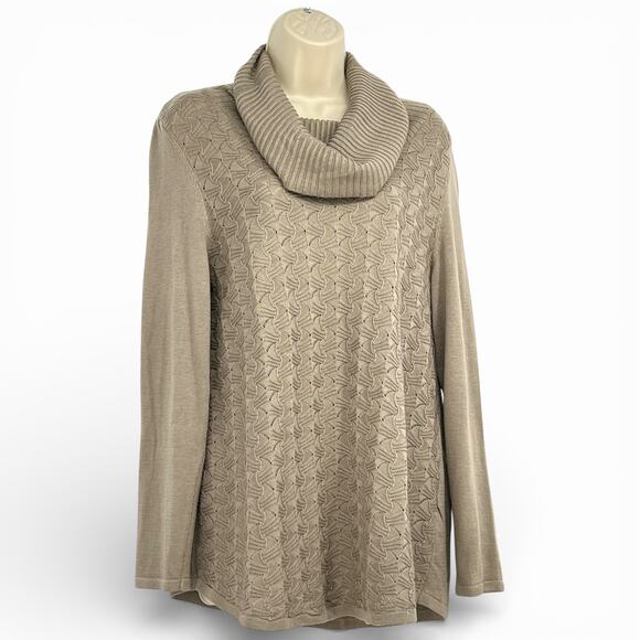 LEE Women's Lightweight Taupe Sweater M NWOT CottageCore Spring Travel - Picture 2 of 8